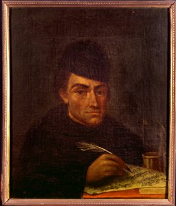 Portret van pater Francesco Antonio Calegari, Italiaanse barokmuziektheoreticus, componist en priester door Unknown artist