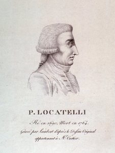 Portret van Italiaanse violist en componist Pietro Locatelli (1695-1762) Gravure. 18e eeuw. door Unknown artist