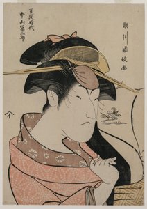 Portret van de Acteur Nakayama Tomisaburo als een Vrouw door Unknown artist