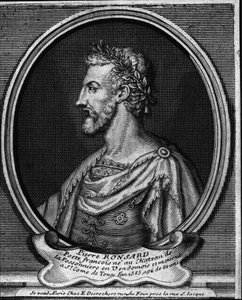 Portret van de Franse dichter Pierre de Ronsard (1524-1585). Gravure uit de 18e eeuw door Unknown artist