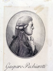Portret van de Italiaanse castraat Gasparo Pacchierotti (Pacchiarotti) (1740 - 1821). Gravure uit de 19e eeuw. door Unknown artist