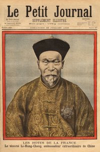 Portret van de vicekoning van Petchili, Li Hung Chung, buitengewoon Chinees ambassadeur in Frankrijk, op officieel bezoek in 1896. Gravure in 