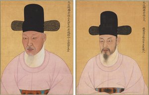 Portretten van Cho Hyun-myeong en Cho Jae-ho door Unknown artist