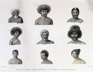 Portretten van de Papua van Rawak-eiland