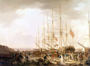 Portsmouth, inscheping van Britse troepen door Unknown artist
