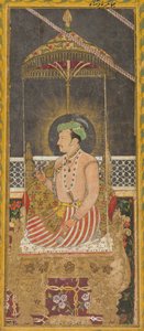 Postuum Portret van Keizer Jahangir onder een Baldakijn (recto) door Unknown artist