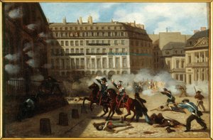 Inname van het waterkasteel, Place du Palais-Royal, 24 februari door Unknown artist