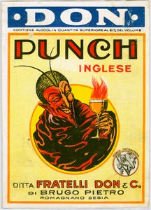 Punch Engelse alcoholadvertentie met een duivel