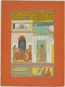 Raga Dipak, bladzijde uit een Jaipur Ragamala-set door Unknown artist