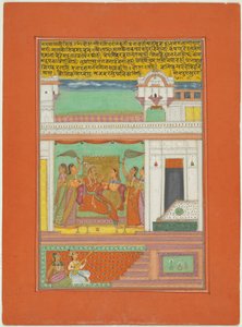 Raga Malkaushika, bladzijde uit een Jaipur Ragamala-set door Unknown artist