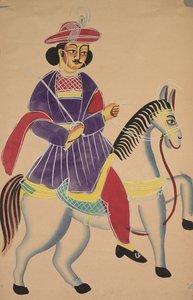 Raja te paard door Unknown artist