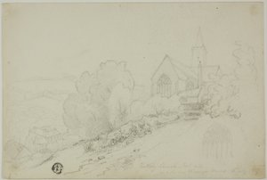 Rattery Kerk, Oostkant en het Nieuwe Pastoriehuis door Unknown artist