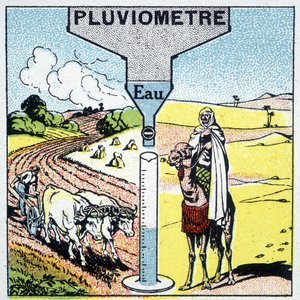 Weergave van een regenbui en de effecten van regen op verschillende regio