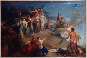Revolutionaire allegorie, ca. 1790 (olieverf) door Unknown artist