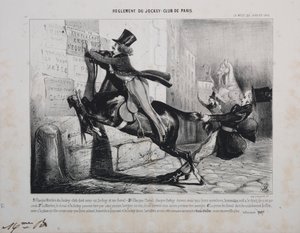 Règlement du Jockey Club de Paris: Elk lid van de Jockey Club moet een Jockey en een Paard hebben... door Unknown artist