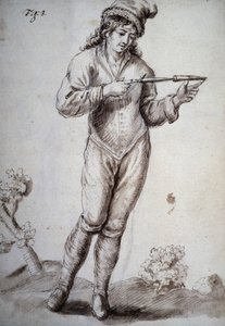 Rhabdomancia: verhandeling getiteld "de occulte fysica of verhandeling van de goddelijke staf en het gebruik ervan voor de ontdekking van waterbronnen, mijnen..." door de Abt van Vallemont: verschillende manieren om de staf van de zoeker te gebruiken. Manu door Unknown artist