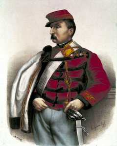 Risorgimento: Portret van Nino Bixio (1821-1873), Italiaanse militair en politicus. Hij speelde een belangrijke rol in de Italiaanse eenwording. door Unknown artist