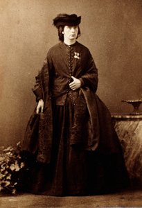 Risorgimento: Portret van de Engelse schrijfster Jessie White Mario (1832-1906), verpleegster tijdens de campagnes van Giuseppe Garibaldi, vrouw van de Italiaanse patriot Alberto Mario. Fotografie. Privécollectie