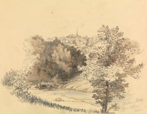 Rivierlandschap met Stad in de Verte