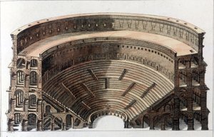 Romeins theater. Gravure uit het begin van de 19e eeuw.