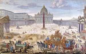 Rome, Sint-Pietersplein aan het begin van de 18e eeuw