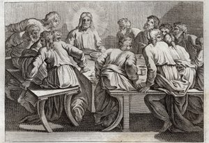 Royaumont Bijbel, Nieuwe Testament: Het Laatste Avondmaal. Illustratie uit 1811. door Unknown artist