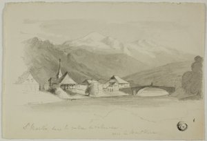 Sint Martinus, in de Sallenche-vallei, kijkend naar de Mont Blanc door Unknown artist