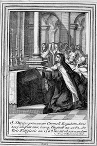 Sint Theresia van Jezus of Sint Theresia van Avila (1515-1582) biddend. door Unknown artist