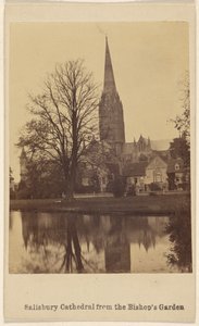 Salisbury Cathedral vanuit de bisschopstuin door Unknown artist