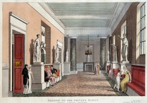 Salon die leidt naar de privéloges van het theater van Covent Garden