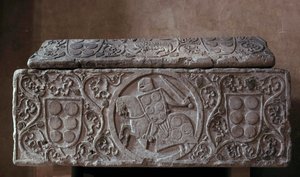 Sarcophagus van de ridder van de paleisfamilie (waarschijnlijk Hugh van het paleis) 1292. Toulouse, Kerk van Jacobins door Unknown artist