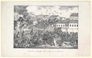 Scène bij de Mariahilf-lijn naar Wenen door Unknown artist