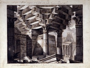Scenografie voor "De betoverde fluit" door W. A. Mozart. La Scala 1896 door Unknown artist