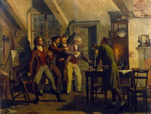 Scenografie van Luigi Morgari (geboren in 1857) voor de opera 
