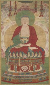 Zittende Amitābha door Unknown artist