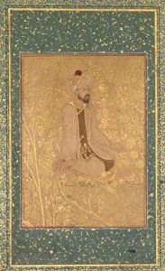 Zittende geleerde, randfragment uit het Teheran/Berlijn album door Unknown artist