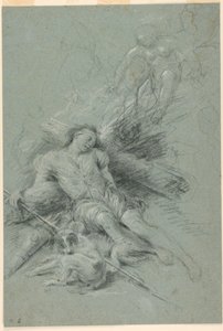 Selene ziet de slapende Endymion door Unknown artist