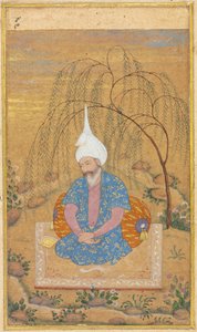 Shah Tahmasp I (1514-1576) zittend in een landschap door Unknown artist