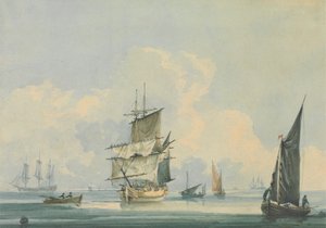 Schepen in een kalmte door Unknown artist