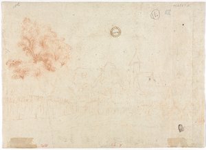 Schets van een Dorp (verso) door Unknown artist