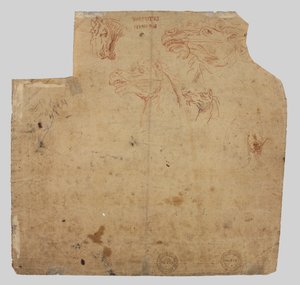 Schetsen van Paarden (verso) door Unknown artist
