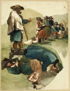 Schetsen van reizigers door Unknown artist