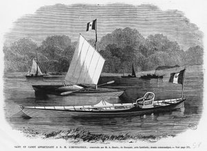 Skiff en kano naast de keizerin, gebouwd door M.A. Searle de Stangate, nabij Lambeth