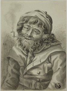 Rokende zeekapitein door Unknown artist