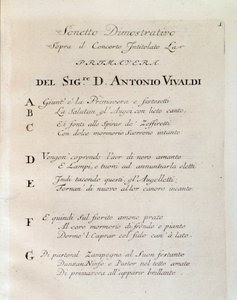 Sonnet aan het begin van de lente (La primavera) concerto in Il cimento dell