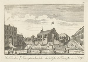 Zuidoostelijk Uitzicht op Kensington Church door Unknown artist