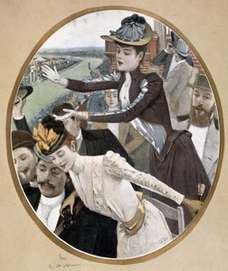 Toeschouwers bij de races door Unknown artist
