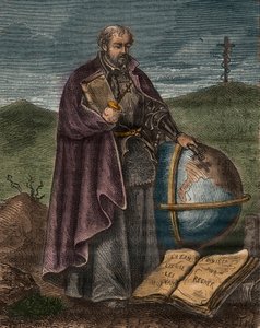 St. Ignatius van Loyola (1491-1556) (gekleurde gravure) - Portret van Ignatius van Loyola (Sant Ignazio of Saint Ignatius) door Unknown artist