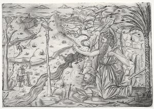 St. Hiëronymus in boetedoening door Unknown artist