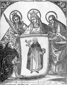 St. Thomas van Aquino omringd door heiligen. door Unknown artist